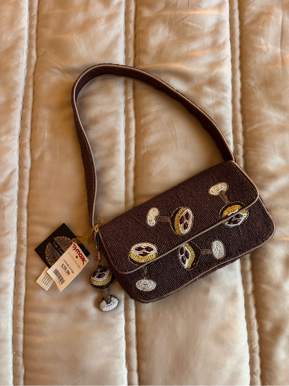 NWT Beaded espresso martini bag